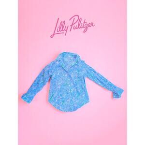 💙 Lilly Pulitzer Women's Linen Button-Down Shirt Blouse – Size S – NWOT 💙